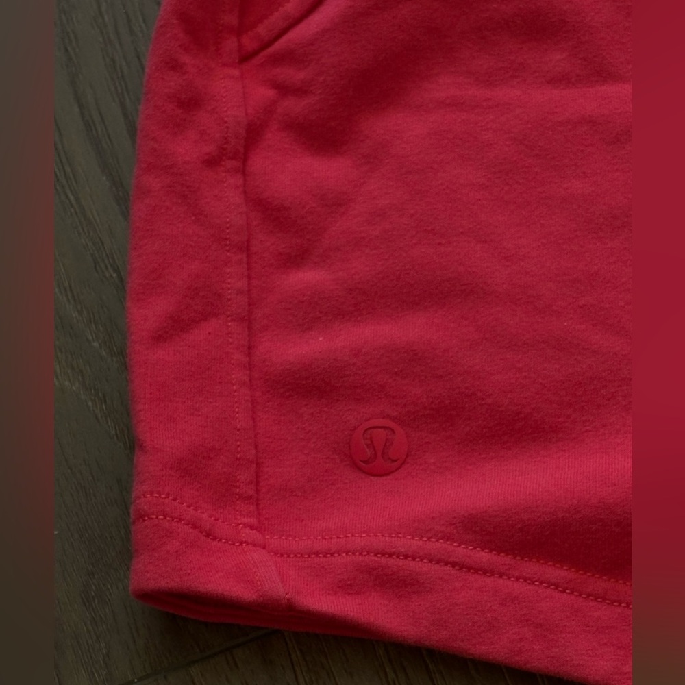Lululemon Inner Glow Shorts 3” Terry Size 8 Cotton Red Casual Outdoor Feminine - Picture 5 of 6